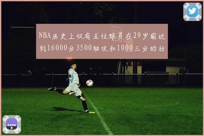 NBA历史上仅有五位球员在29岁前达到16000分3500助攻和1000三分的壮举